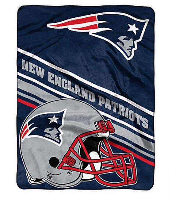 New England Patriots Blanket 60" x 80" Slant Raschel Throw - THE 4TH QUARTER
