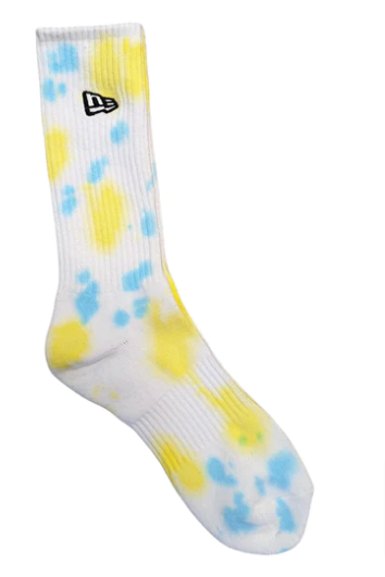 New Era Brand Mens Crew Socks 2 Pairs Black Tie Dye - THE 4TH QUARTER