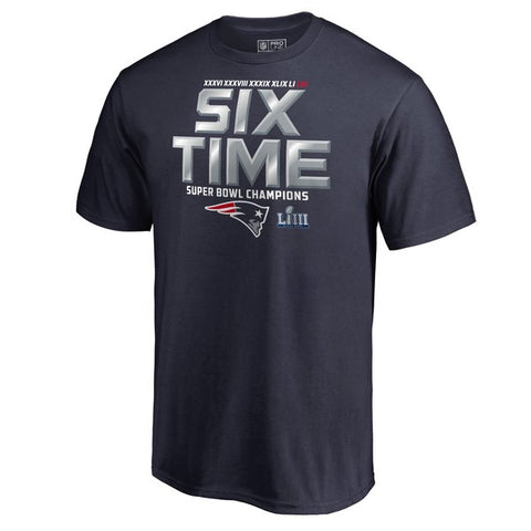 New England Patriots Mens T-Shirt 6-Time Super Bowl Champions Hometown