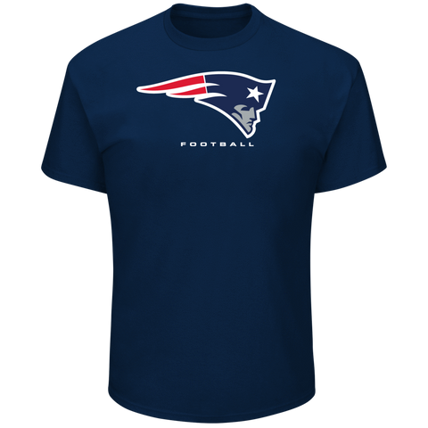 New England Patriots Mens T-Shirt Majestic Critical Victory Navy