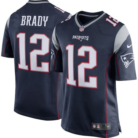 New England Patriots Youth 8-20 Jersey #12 Brady Navy Name & Number