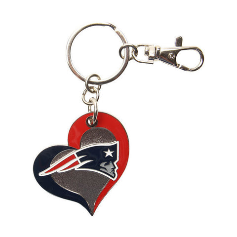 New England Patriots Keychain Swirl Heart - THE 4TH QUARTER