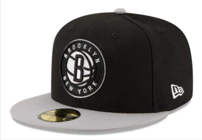 Brooklyn Nets Fitted 59Fifty New Era Cap Hat 2 Tone Black Grey - THE 4TH QUARTER