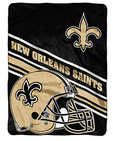 New Orleans Saints Blanket 60" x 80" Slant Raschel Throw
