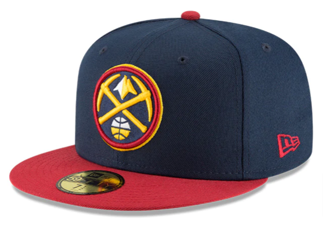 Denver Nuggets Fitted 59Fifty New Era Cap Hat 2 Tone Navy Burgundy - THE 4TH QUARTER
