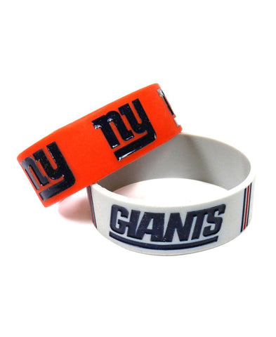 New York Giants Bulk Bandz Wide Bracelet 2 Pack