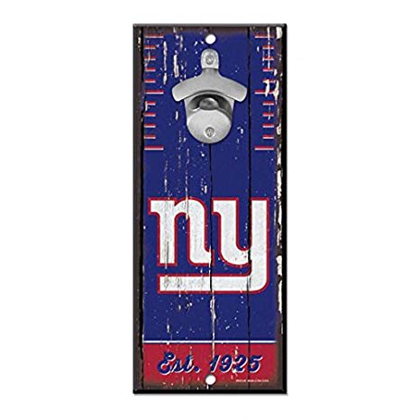 New York Giants 5x11 Wood Bottle Opener Sign - THE 4TH QUARTER