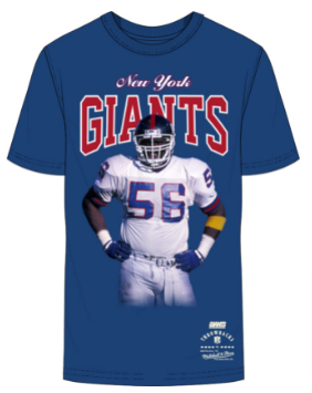 New York Giants T-Shirt Mitchell & Ness Sideline N&N Tee Lawrence Taylor Blue