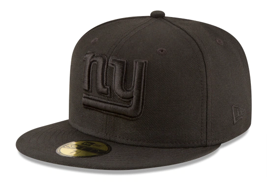 New York Giants Fitted New Era 59Fifty Black on Black Cap Hat - THE 4TH QUARTER