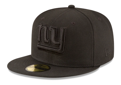 New York Giants Fitted New Era 59Fifty Black on Black Cap Hat