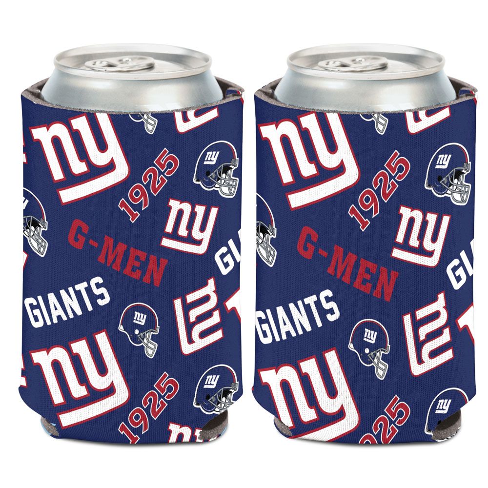 New York Giants 12oz Scatterprint Can Cooler Kaddy Holder - THE 4TH QUARTER