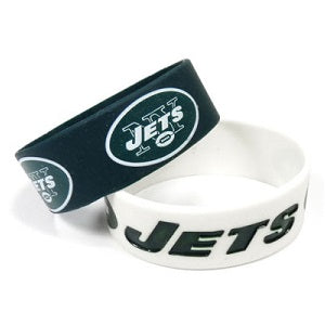 New York Jets Bulk Bandz Wide Bracelet 2 Pack