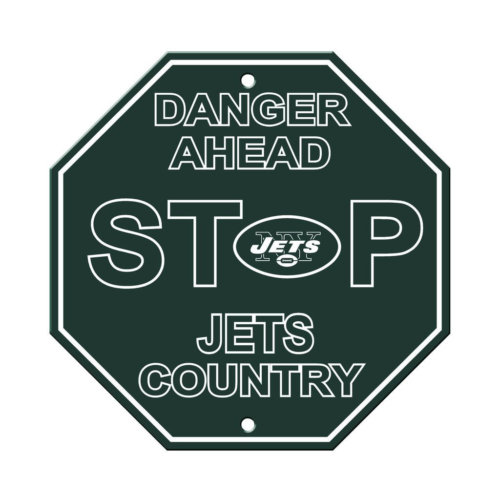 New York Jets Bar Home Decor Plastic Stop Sign - THE 4TH QUARTER