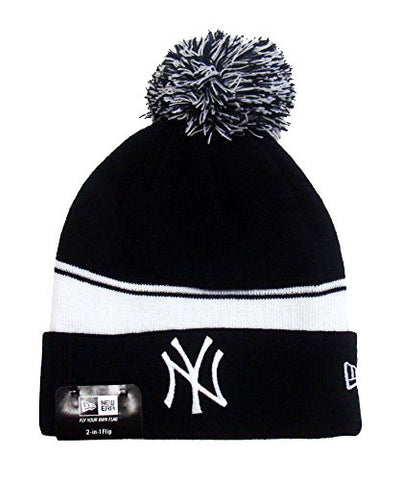 New York Yankees New Era 2 in 1 Cuff Flip Embroidered Pom Beanie Navy