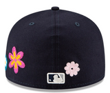 Detroit Tigers Fitted New Era 59Fifty Flower Power Navy Hat Cap Pink UV