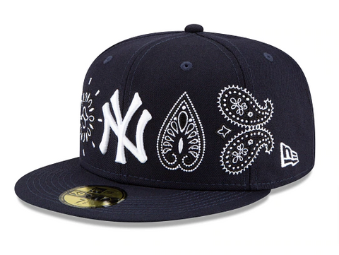 New York Yankees Fitted New Era 59Fifty Paisley Hat Cap Green UV
