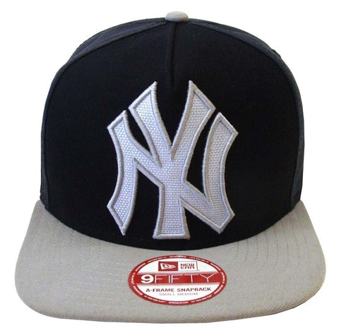 New York Yankees Snapback New Era 9Fifty Team Filler Cap Hat Navy Grey - THE 4TH QUARTER