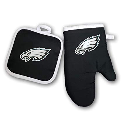Philadelphia Eagles Oven Mitt and Pot Holder Black - THE 4TH QUARTER