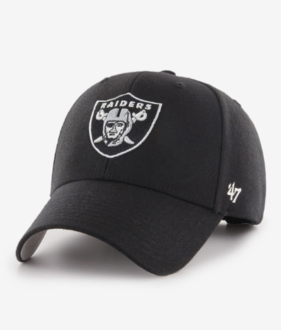 Raiders Velcro 47 Brand MVP Adjustable Cap Hat Black