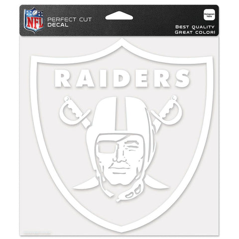 Raiders Perfect Cut Decal 8x8 inch Clear Logo White