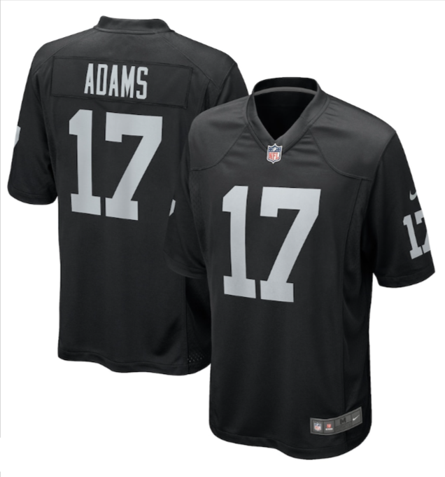 Raiders Mens Jersey #17 Adams Game Black Replica - THE 4TH QUARTER
