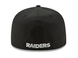 Oakland Raiders Fitted New Era 59Fifty Basic Black Cap Hat - THE 4TH QUARTER