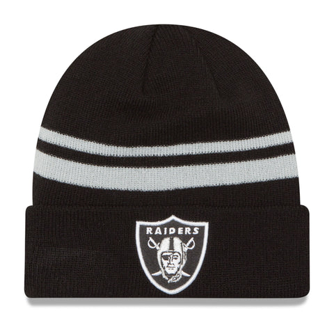 Oakland Raiders Beanie New Era Black Striped Knit Hat