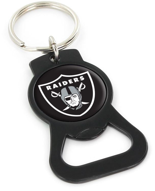 Oakland Raiders Bottle Opener Key Ring Black - THE 4TH QUARTER