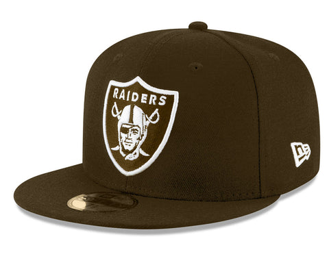 Oakland Raiders Fitted New Era 59Fifty Brown Logo Brown Cap Hat