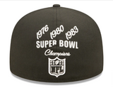 Raiders Fitted New Era 59Fifty Crown Champs Cap Hat Grey UV