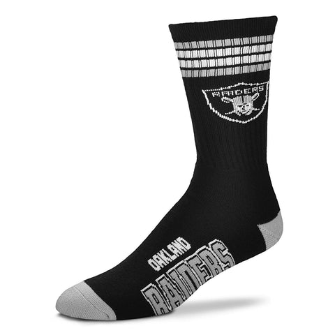 Oakland Raiders Socks 4-Stripe Long Deuce Team Color Performance - THE 4TH QUARTER