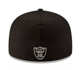 Raiders Fitted New Era 59Fifty Element Black Hat Cap Grey UV