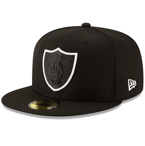 Raiders Fitted New Era 59Fifty Element Black Hat Cap Grey UV
