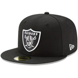 Oakland Raiders Fitted New Era 59Fifty Basic Black Cap Hat - THE 4TH QUARTER