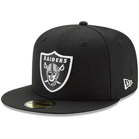 Oakland Raiders Fitted New Era 59Fifty Basic Black Cap Hat