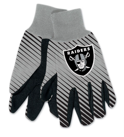 Las Vegas Raiders Sport Utility Gloves Stripes Black Grey