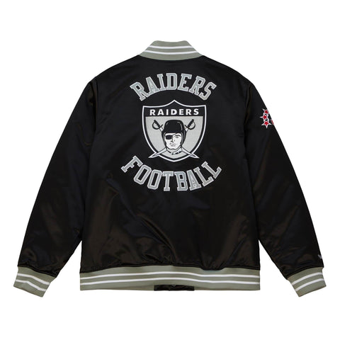 Oakland Raiders Mens Jacket Mitchell & Ness Heavyweight Satin