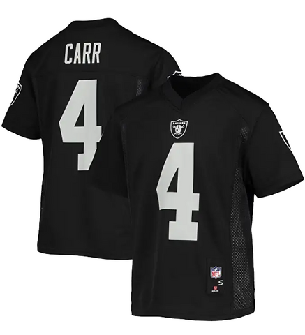 Oakland Raiders Toddler (2T-4T) #4 Derek Carr Name & Number Jersey Black