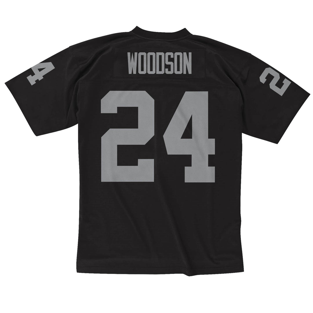 Oakland Raiders Mens Jersey Mitchell & Ness Charles Woodson #24 Black 1998 - THE 4TH QUARTER