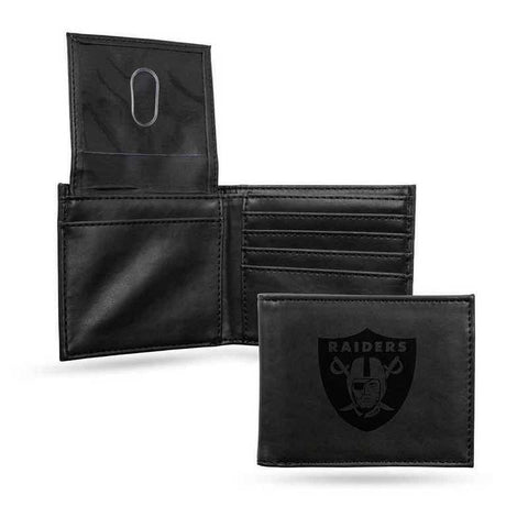 Las Vegas Raiders Laser Engraved Black Billfold Wallet