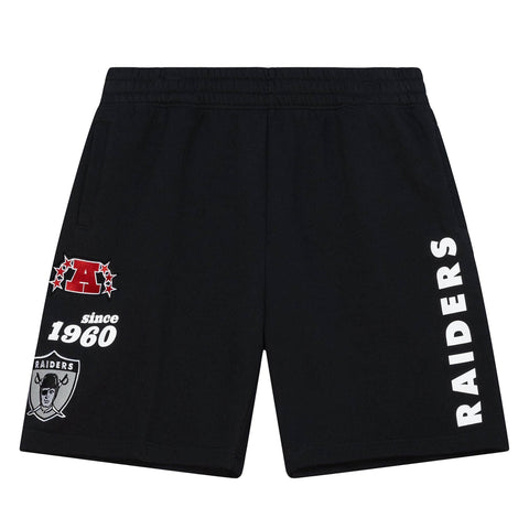 Raiders Mens Mitchell & Ness Origin Fleece Shorts Black
