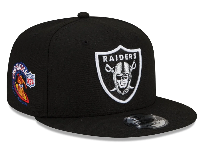 Rare Vtg 90's Oakland Raiders Black Snapback Hat Cap AJD NFL