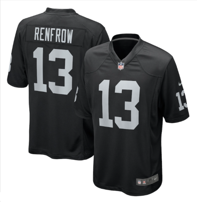 Raiders Mens Jersey #13 Renfrow Game Black Replica - THE 4TH QUARTER
