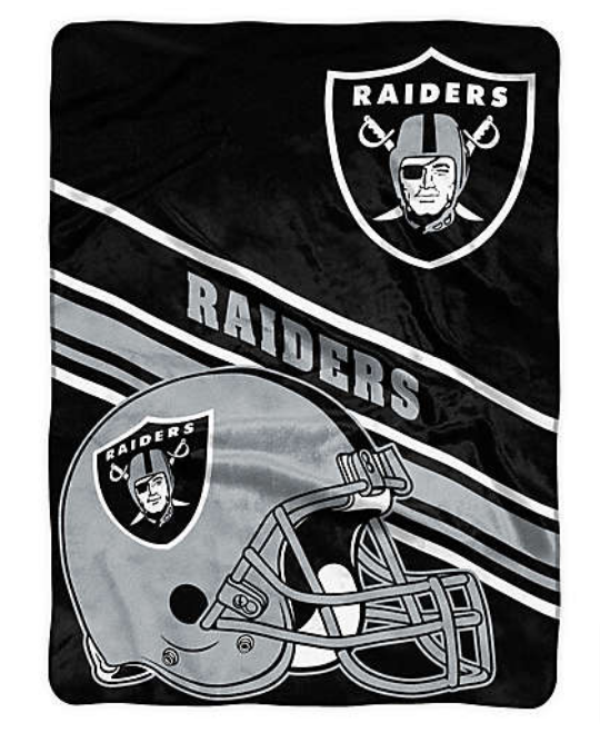 Las Vegas Raiders Blanket 60" x 80" Slant Raschel Throw - THE 4TH QUARTER