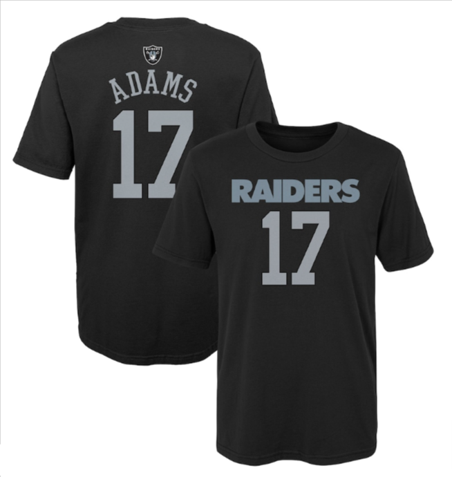 Raiders Kids (4-7) T-Shirt Black #17 Adams - THE 4TH QUARTER
