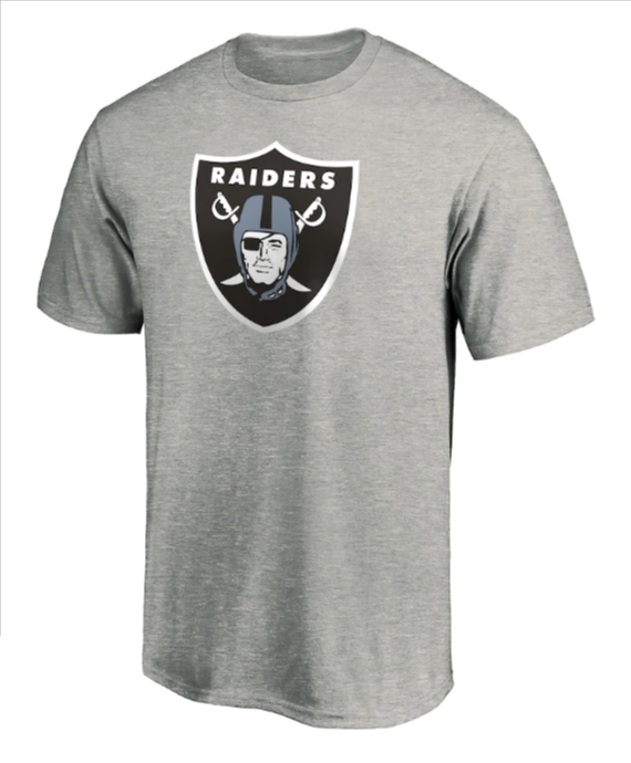 Raiders Youth (8-18) Logo T-Shirt Grey - THE 4TH QUARTER