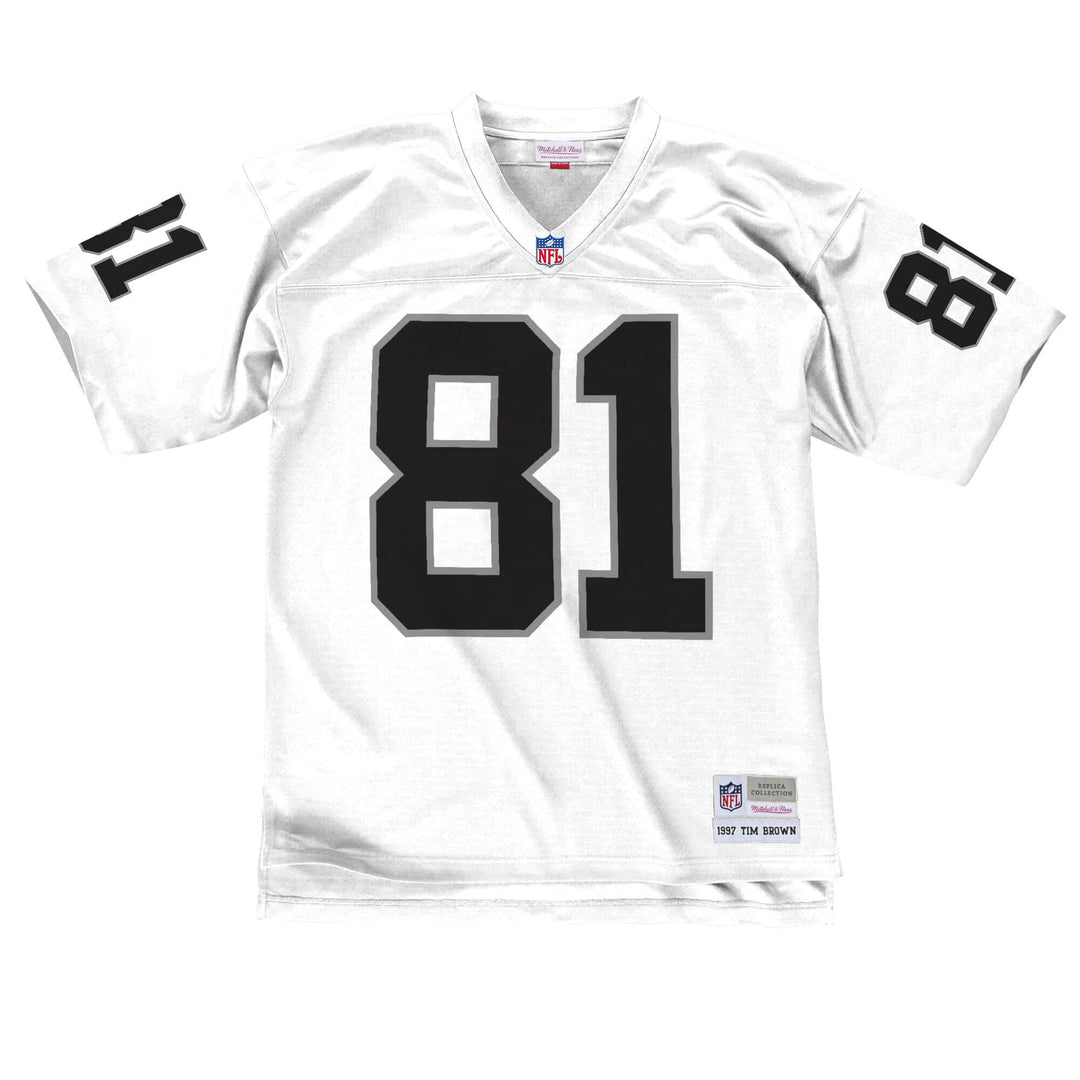 Los Angeles Raiders Mens Jersey Mitchell & Ness # 81 Tim Brown 1997 White - THE 4TH QUARTER