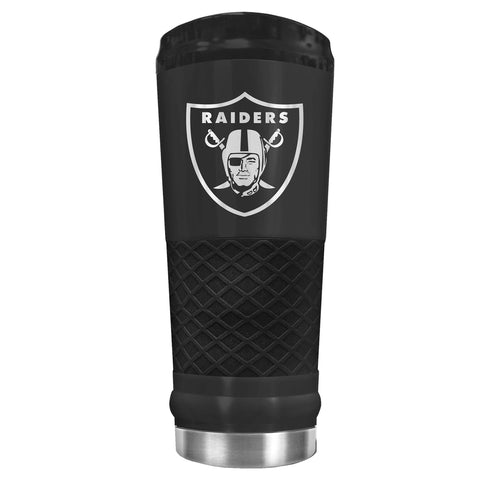 Oakland Raiders 24 oz. Draft Tumbler Travel Matte Black Mug Cup