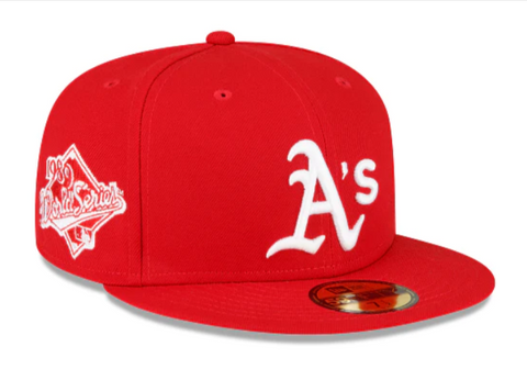 Oakland Athletics Fitted New Era 59Fifty 1989 World Series Red Hat Cap