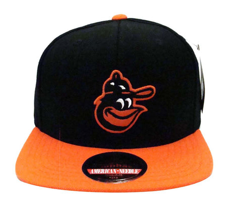 Baltimore Orioles Snapback American Needle Replica Wool Cap Hat Black Orange